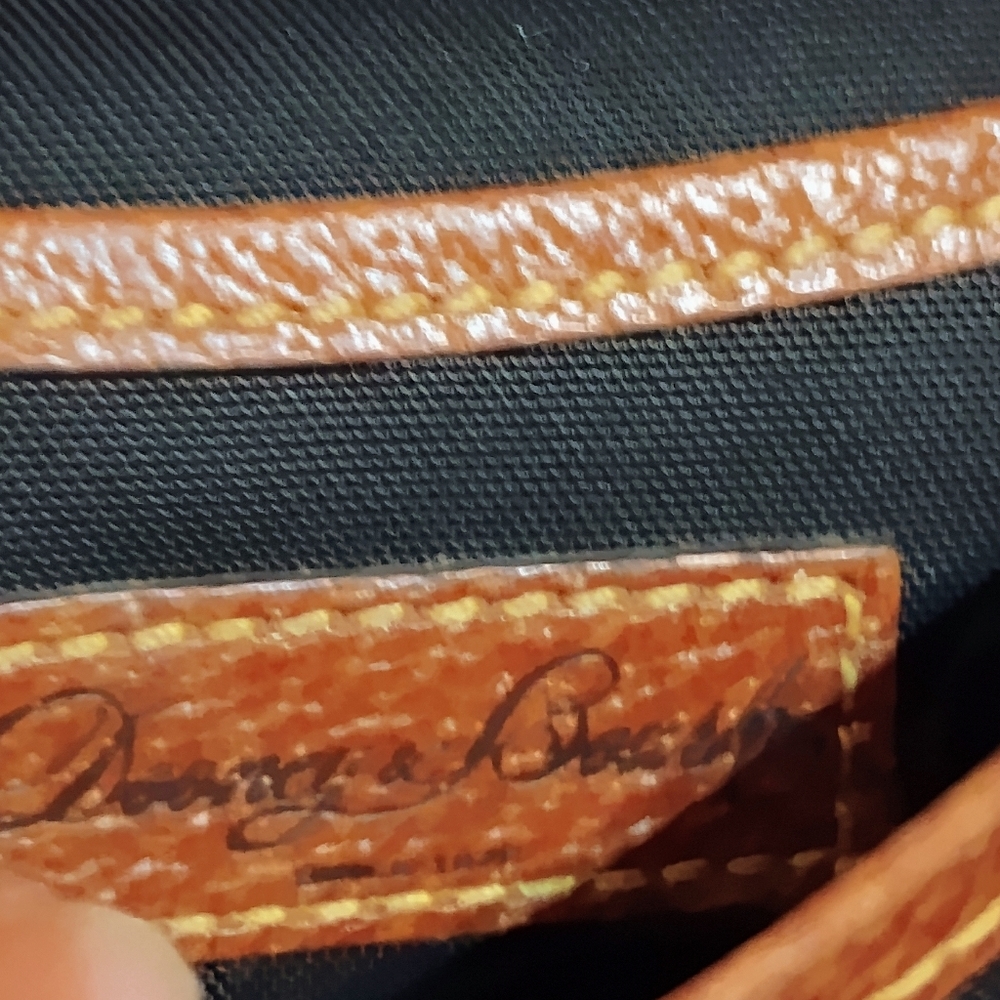 Dooney and Bourke Crossbody Alto Saddle Bag Canvas Leather Black Brown Purse - Picture 10 of 12